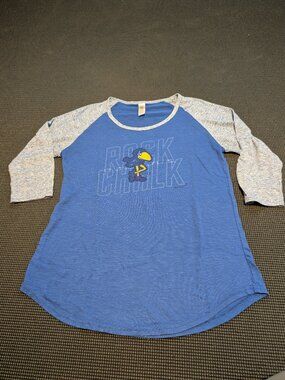 Small University of Kansas Jayhawk Baseball Tee Blue